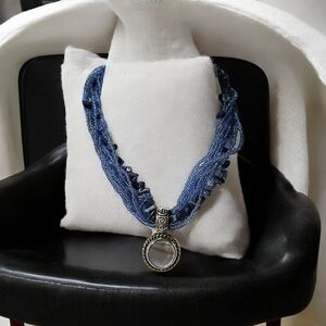 Vintage Avon SP Multi Strand Lapis Necklace